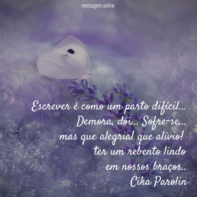 Escrever é como um parto difícil