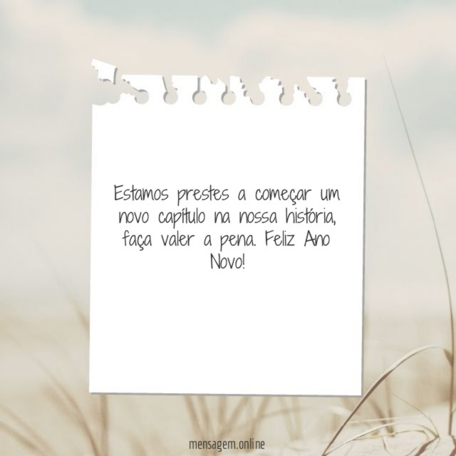 Estamos prestes a começar um novo capítulo na