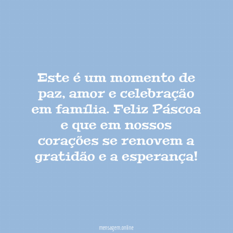 Este é um momento de paz