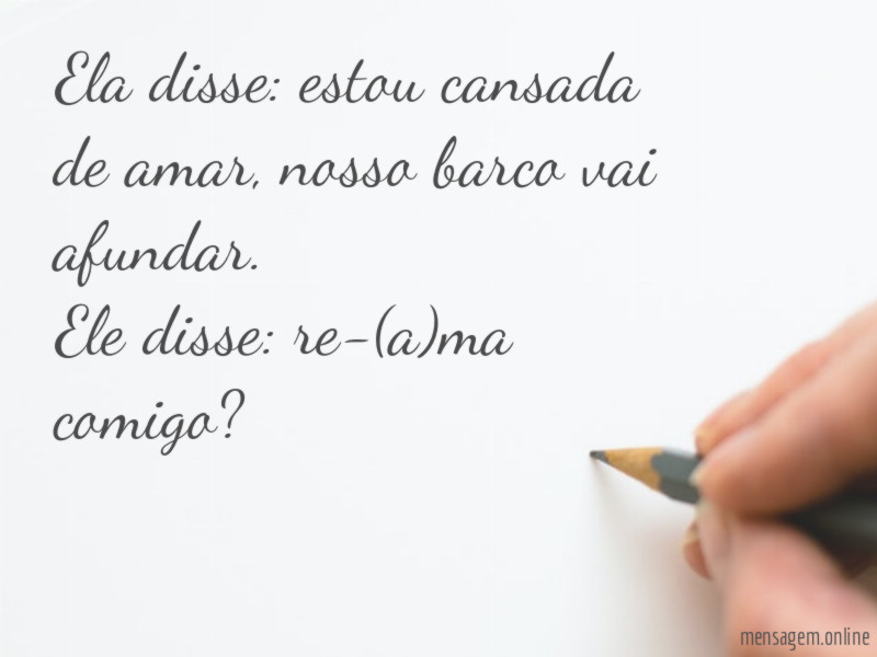 Estou cansada de amar
