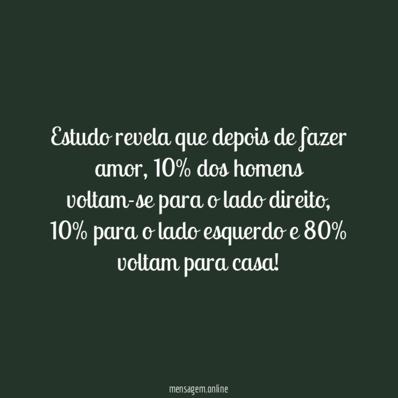 Estudo revela que depois de fazer amor