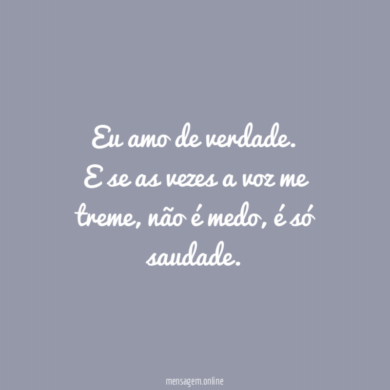 Eu amo de verdade