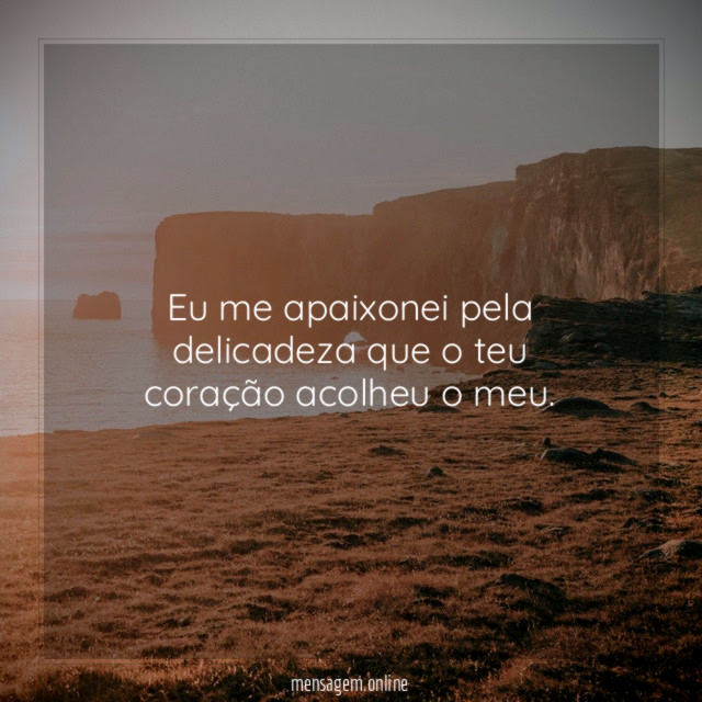Eu me apaixonei pela delicadeza que o teu
