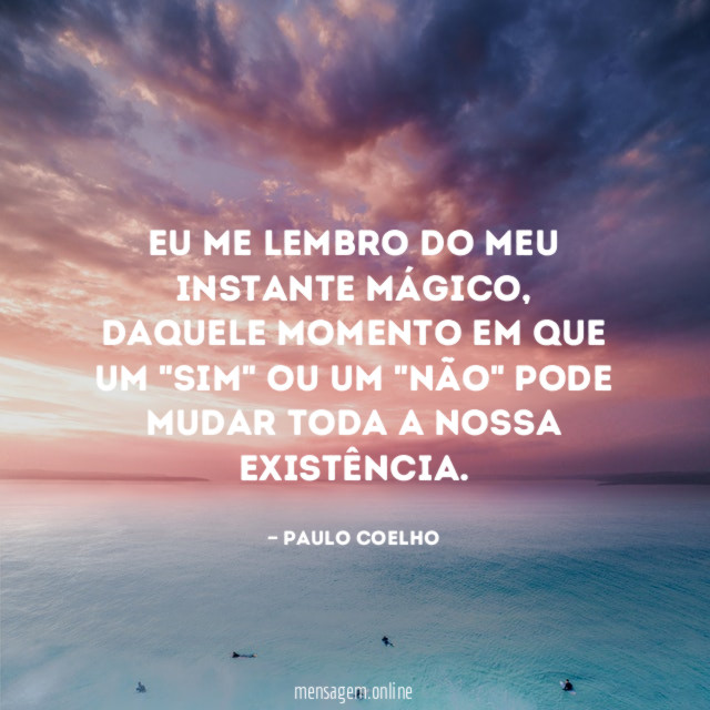 Eu me lembro do meu instante mágico