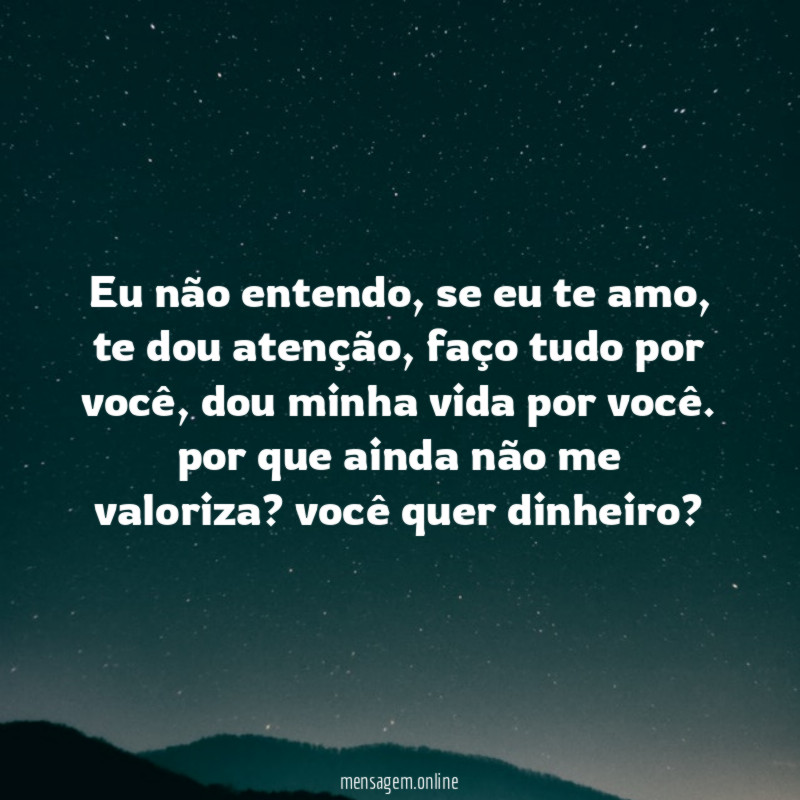 Eu não entendo