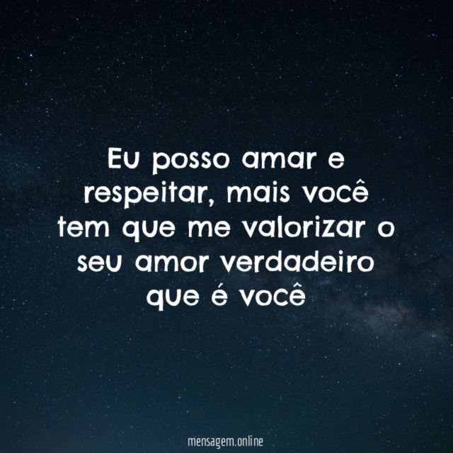 Eu posso amar e respeitar