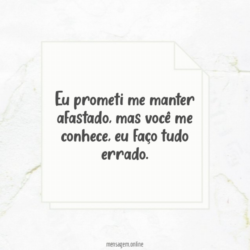 Eu prometi me manter