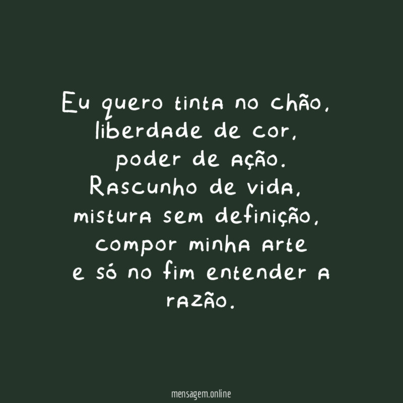 Eu quero tinta no chão