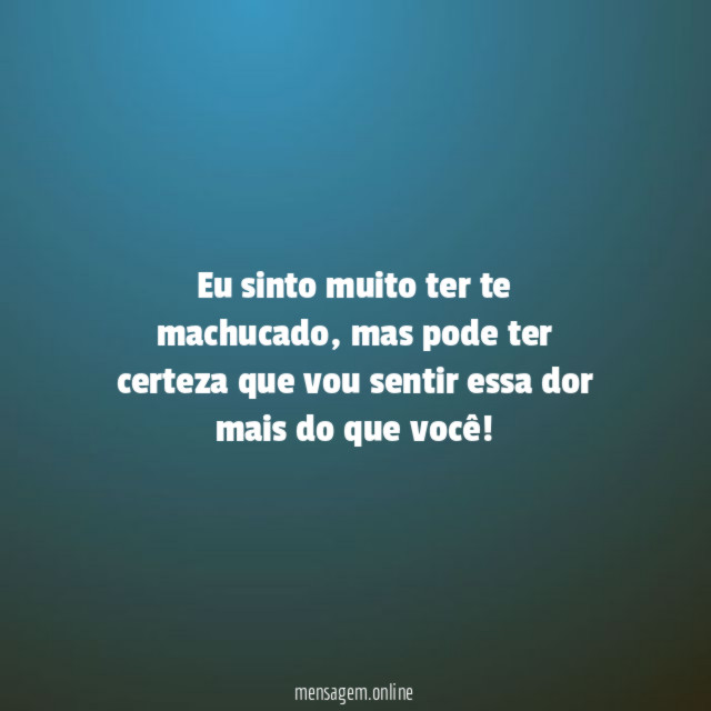Eu sinto muito ter te machucado
