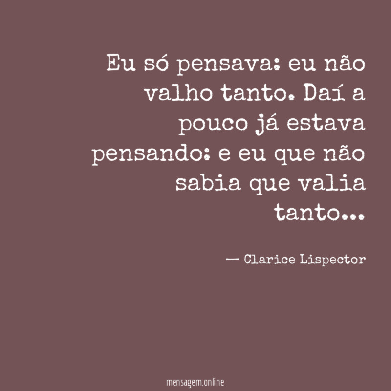 Eu só pensava