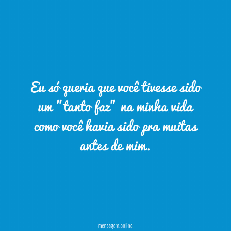 Eu só queria que você tivesse sido um