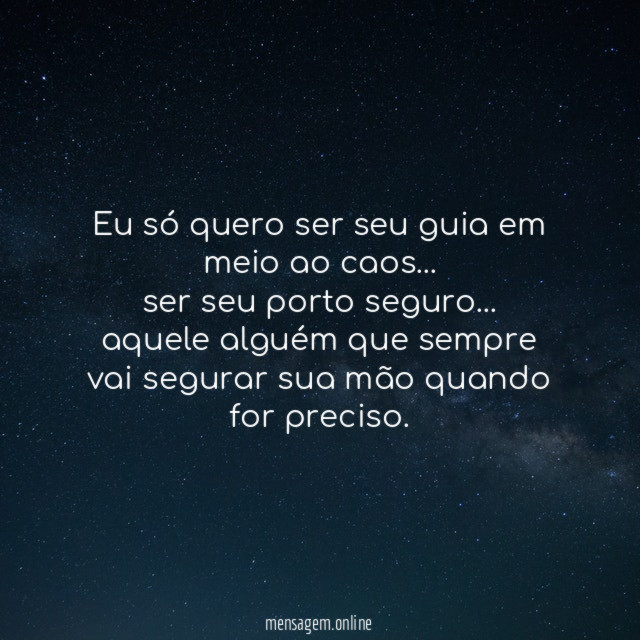 Eu só quero ser seu guia em meio ao caos
