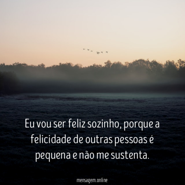 Eu vou ser feliz sozinho