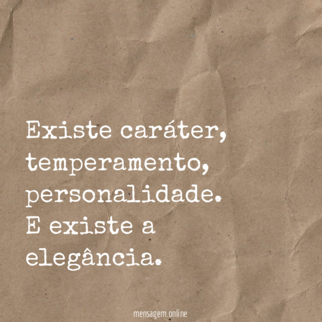 Existe caráter