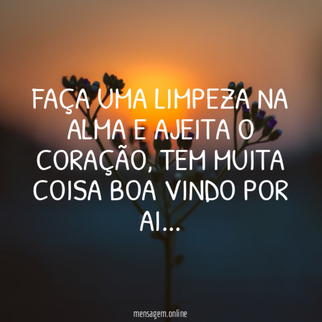 Faça uma limpeza na alma e ajeita o coração