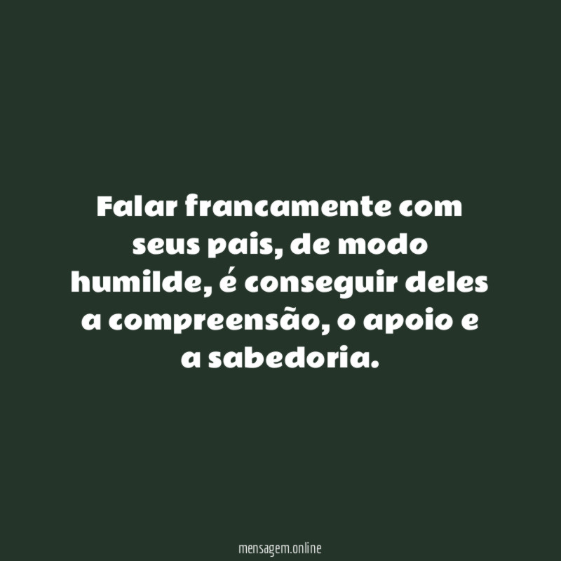 Falar francamente com seus pais
