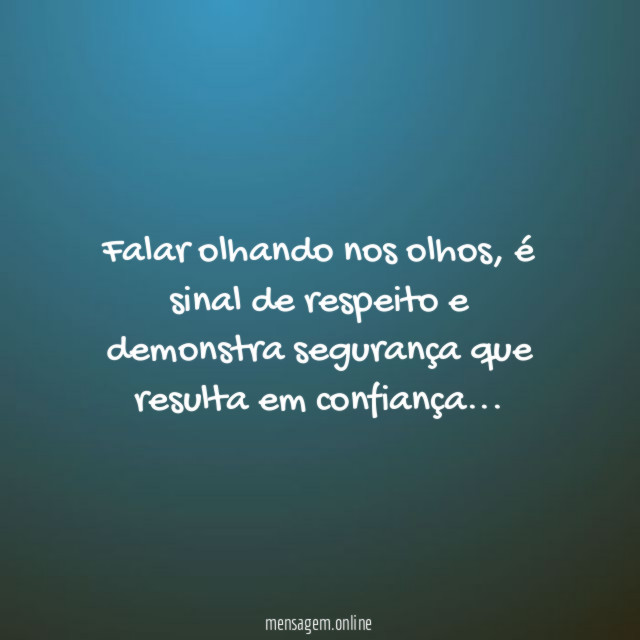 Falar olhando nos olhos
