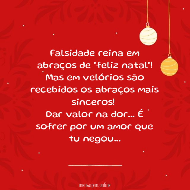 Falsidade reina em abraços de "feliz natal"
