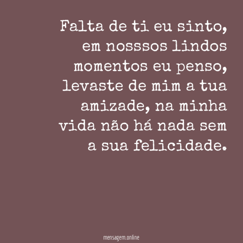 Falta de ti eu sinto