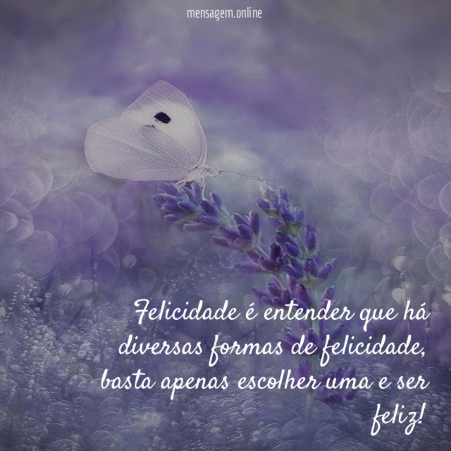 Felicidade é entender que há diversas formas de felicidade