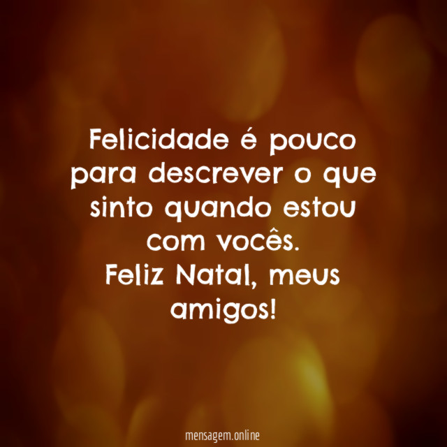 Felicidade é pouco para descrever o que sinto quando estou com vocês
