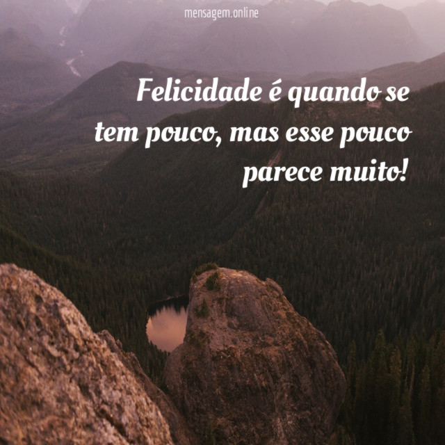 Felicidade é quando se tem pouco