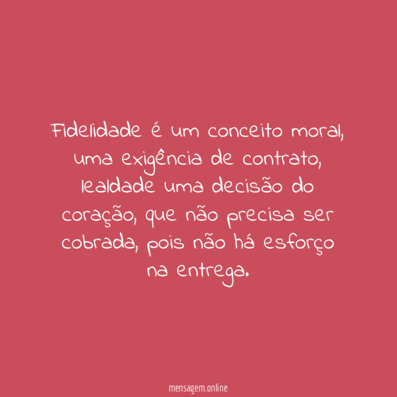 Fidelidade é um conceito moral