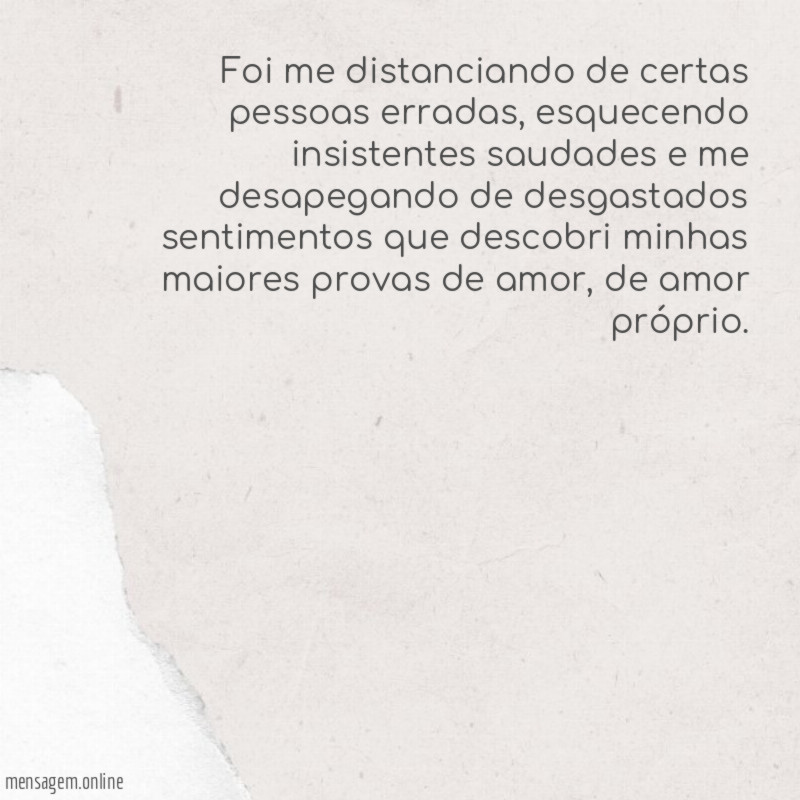 Foi me distanciando