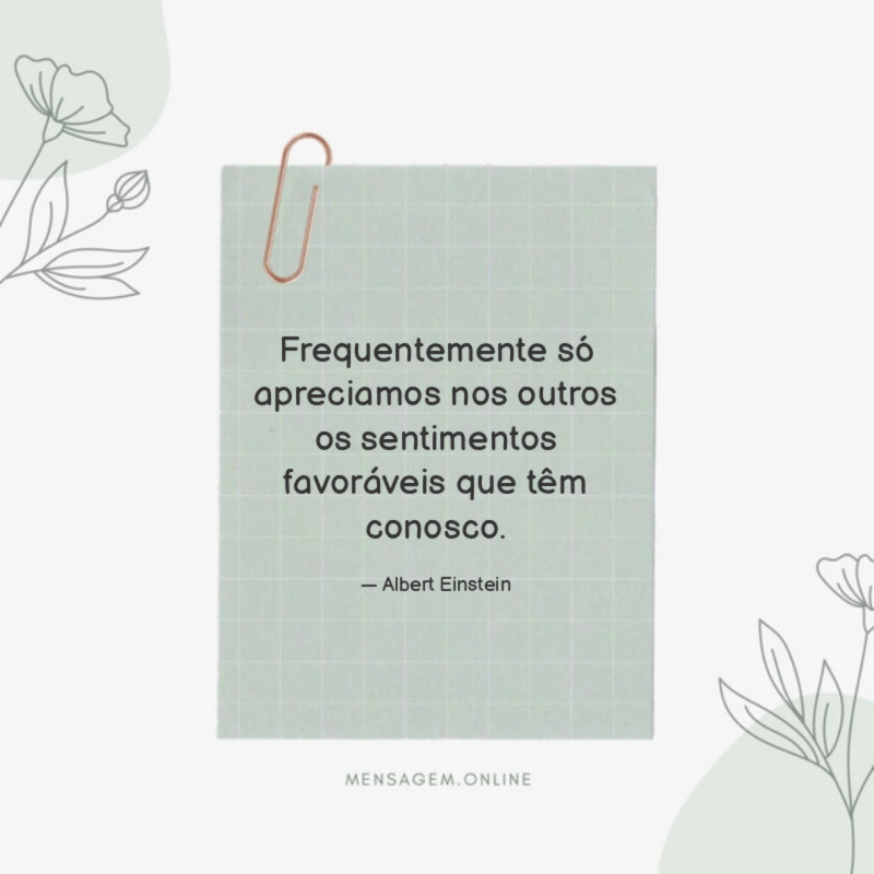 Frequentemente s apreciamos nos outros os sentimentos favor