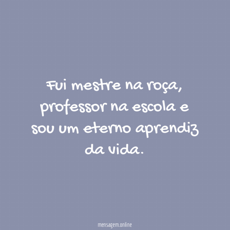 Fui mestre na roça