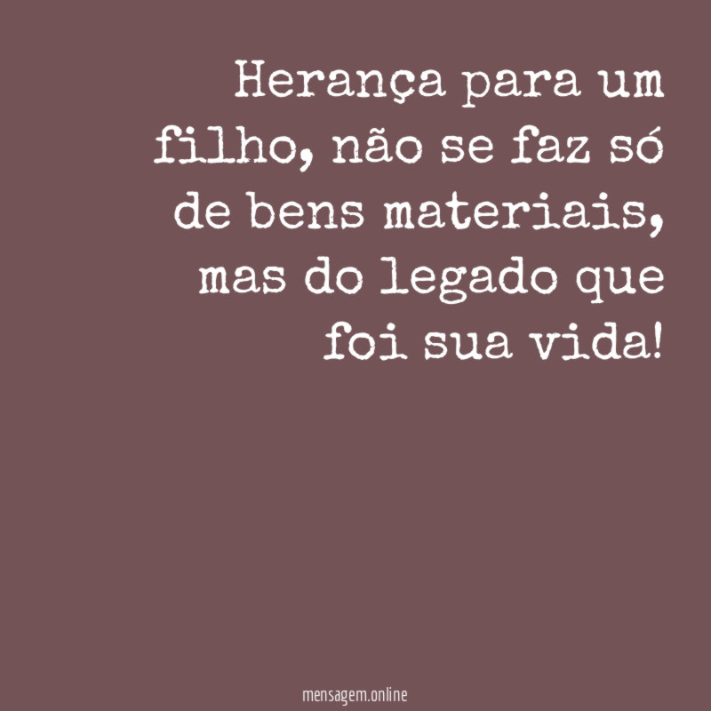 Herança para um filho