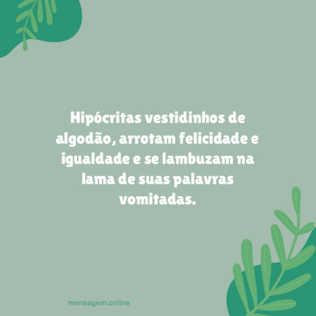 Hipócritas vestidinhos de algodão