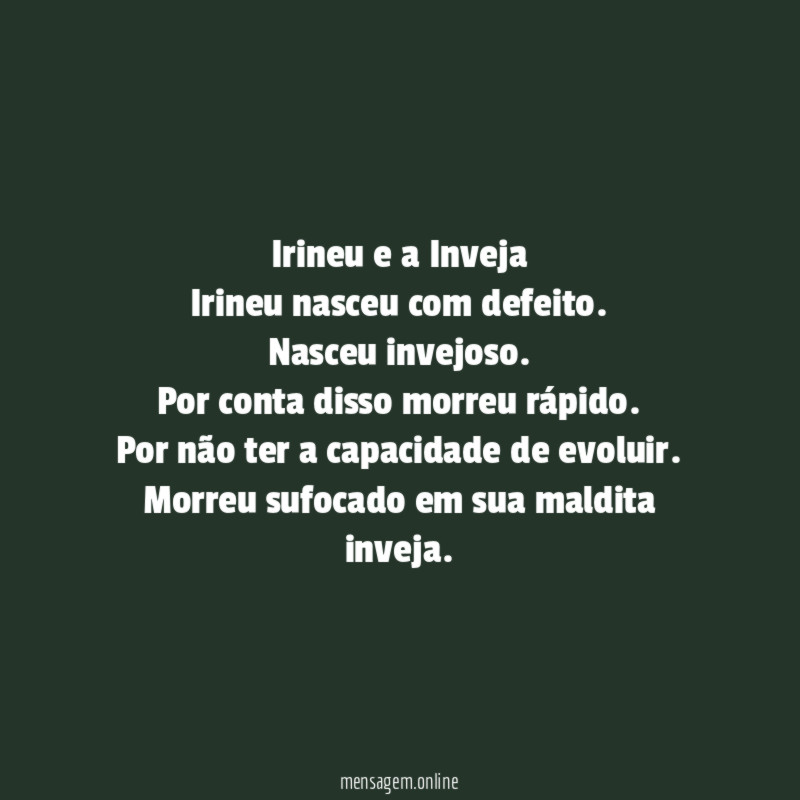 Irineu e a Inveja