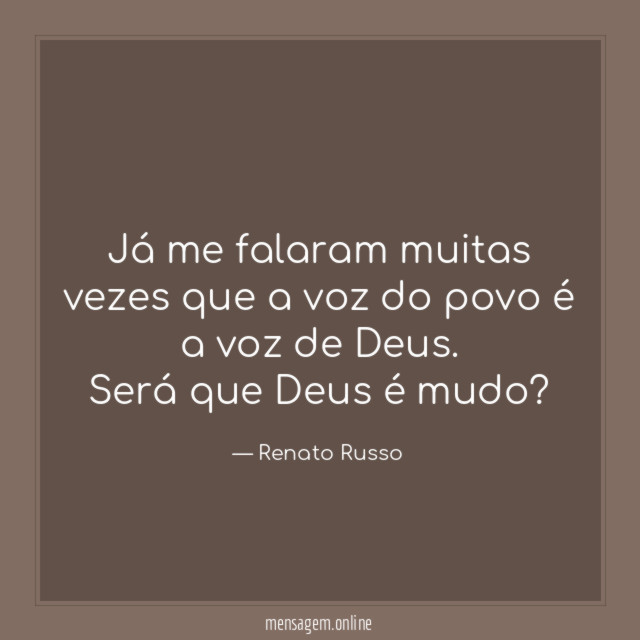 Já me falaram muitas vezes que a voz
