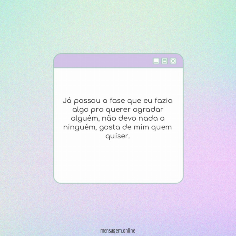 Já passou a fase