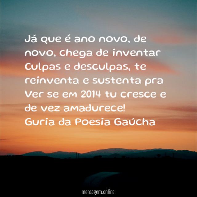 Já que é ano novo