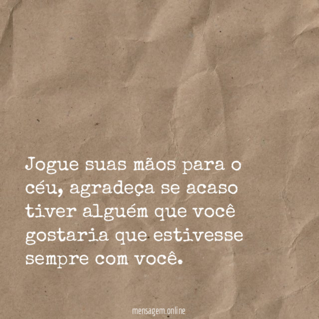 Jogue suas mãos