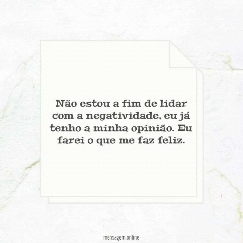 Lidar com a negatividade