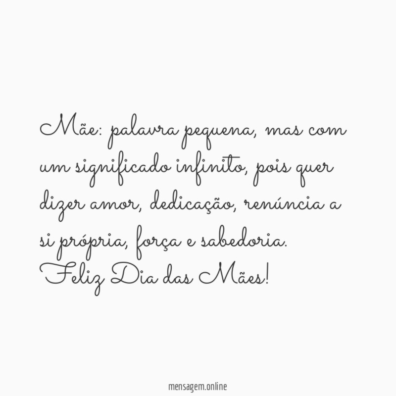Mãe: palavra pequena