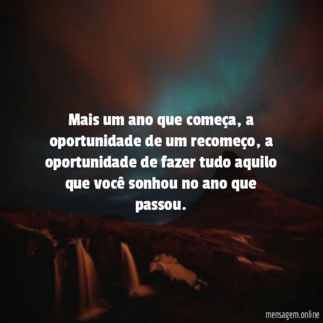 Mais um ano que começa