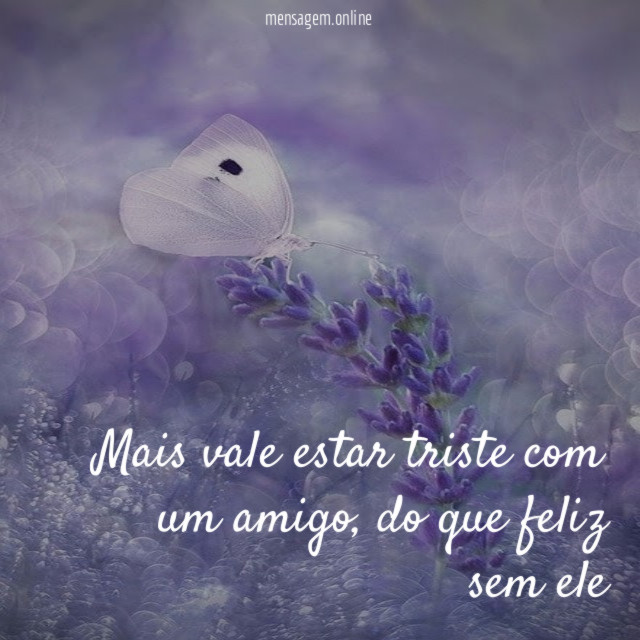 Mais vale estar triste com um amigo