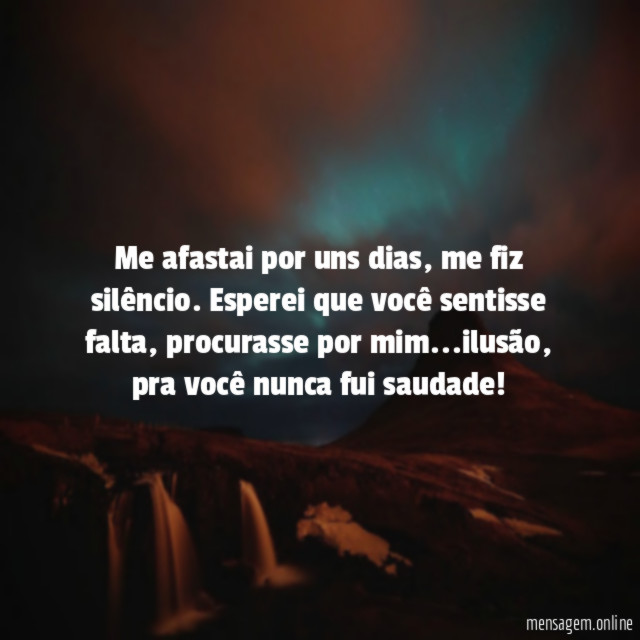 Me afastai por uns dias