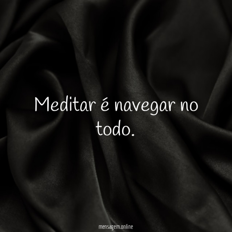 Meditar é navegar no todo