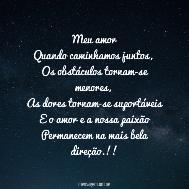 Meu amor Quando caminhamos juntos