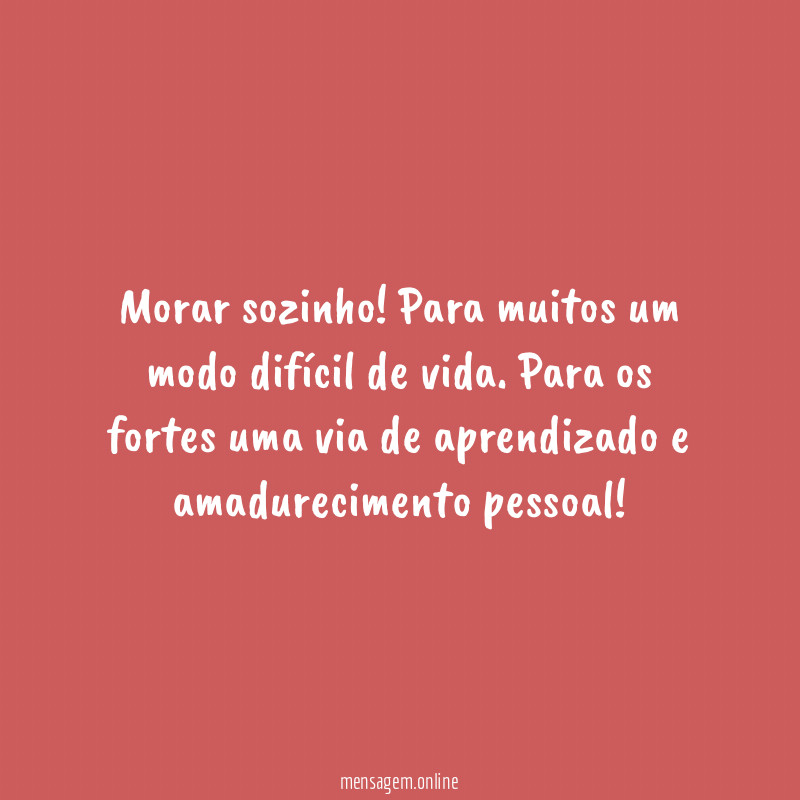 Morar sozinho