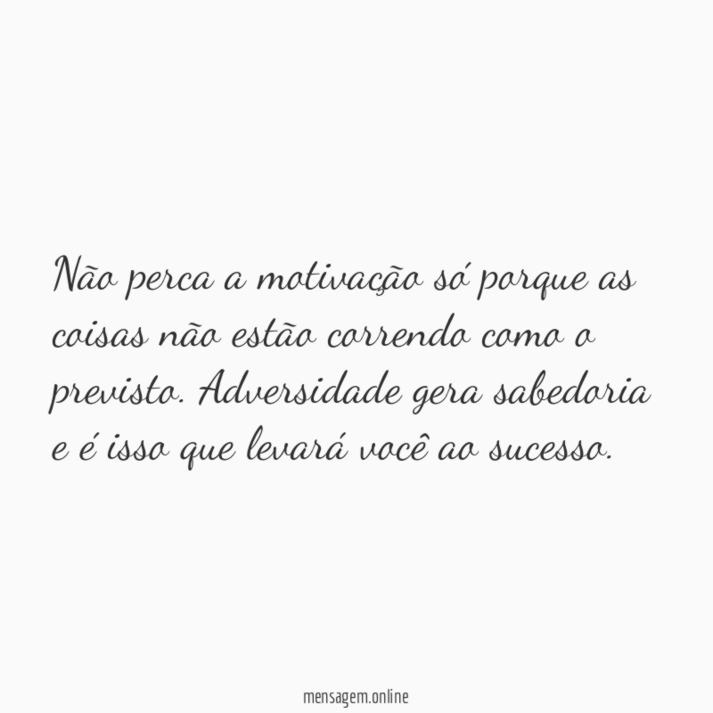 N o perca a motiva o s porque
