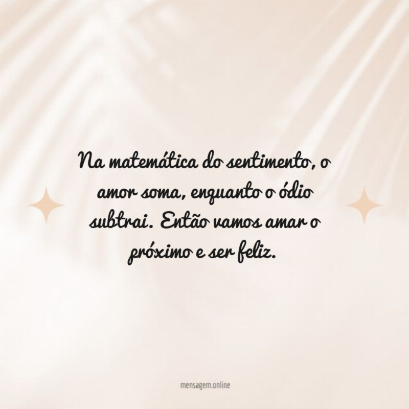Na matemática do sentimento
