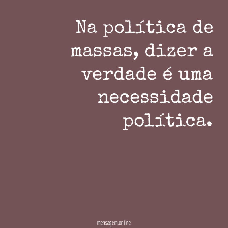 Na política de massas