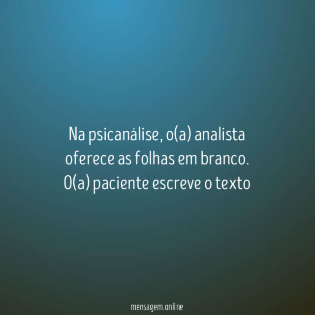 Na psicanálise