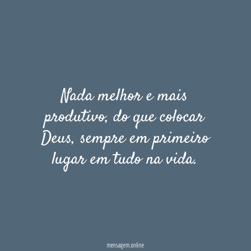 Nada melhor e mais produtivo